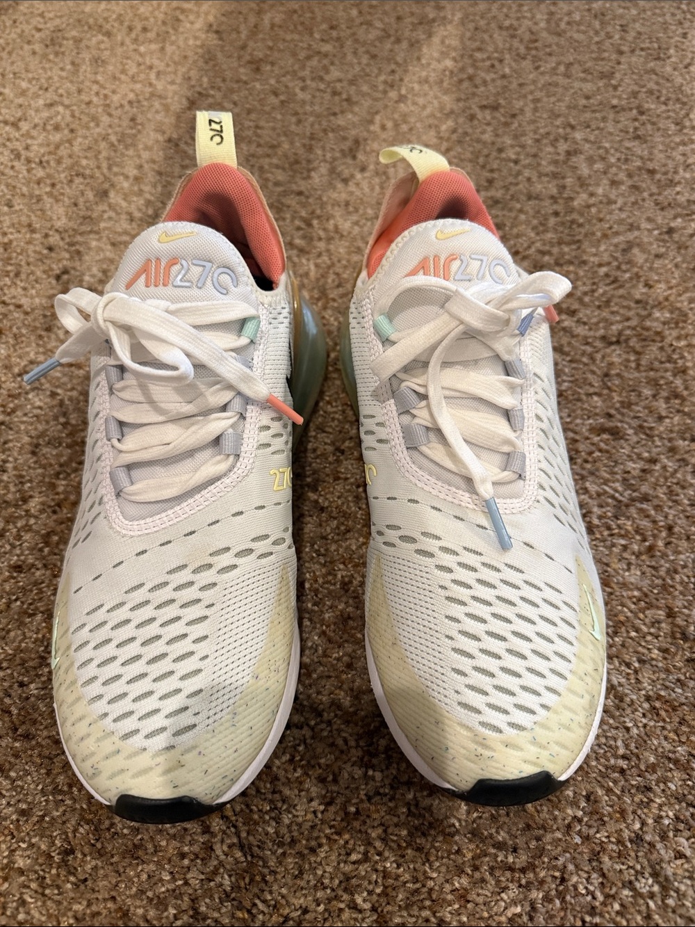 Nike White Sneakers with Pastel Accents